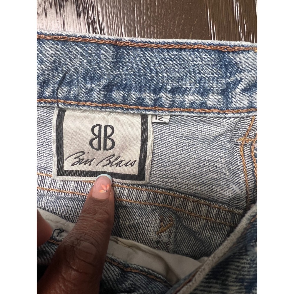 VTG Bill Blass Jeans Womens 12 Blue Pleated High Waist Acid Wash Denim 90s Mom - Picture 8 of 14